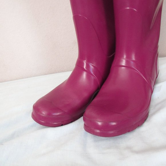 HUNTER Fuchsia Pink Tall Rain Boots- Unisex Women's 10 or Men's 9 *sold as is* - Picture 11 of 14